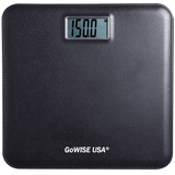 GoWISE USA GW22035 Electronic Personal Digital Scale w- Step-On Techonology & Wide Platform & LCD Display 400LB Capacity Black
