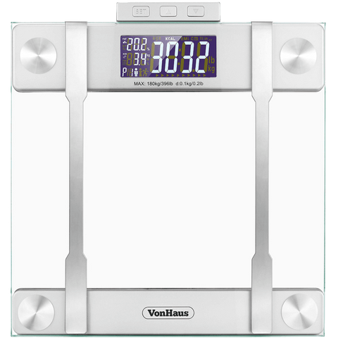 VonHaus Body Fat Scales 400lb Weight Capacity Hydration Monitor Compos